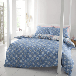 Image showing the Boho Patchwork Duvet Set, King, Blue product.