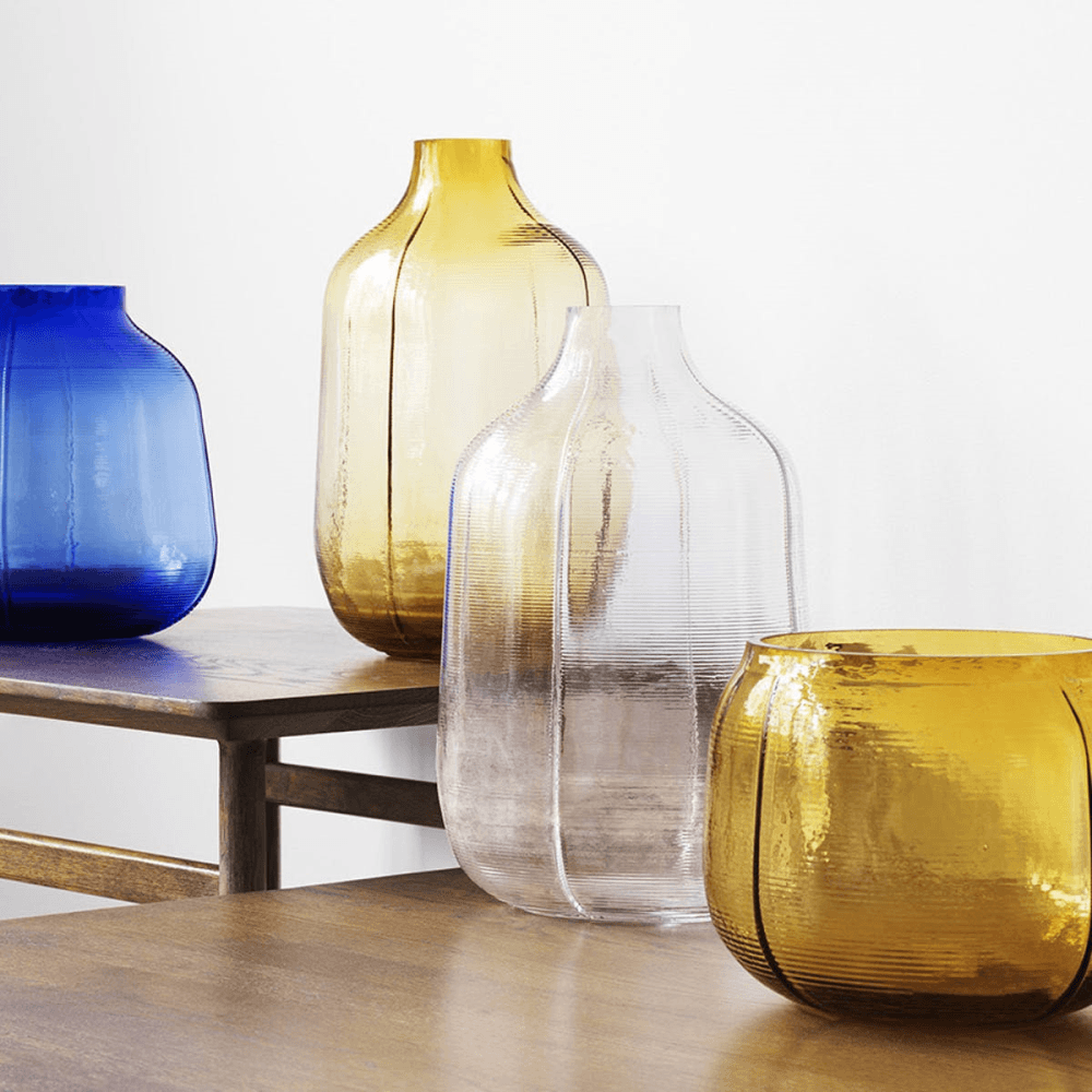 Step Small Vase L22 x D18.5 x H16cm Mustard, Mustard