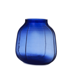 Image showing the Step Medium Vase H23 x D17 x D11.5cm Blue, Blue product.