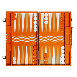 Image showing the Leather Backgammon Board, L45 x W38cm, Orange product.