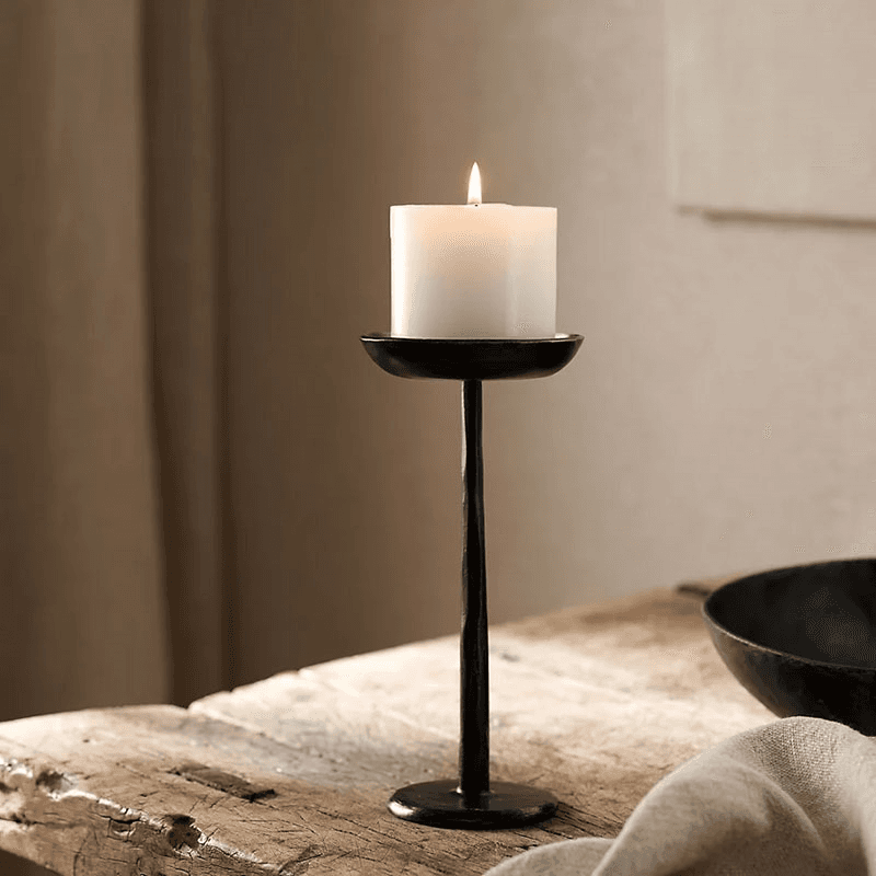 Stanton Forged Dinner Candle Holder, H22cm, Black