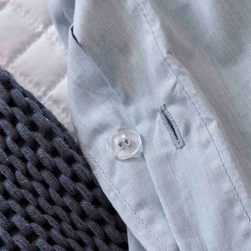 Stornoway Chambray Fitted Sheet, King, Blue
