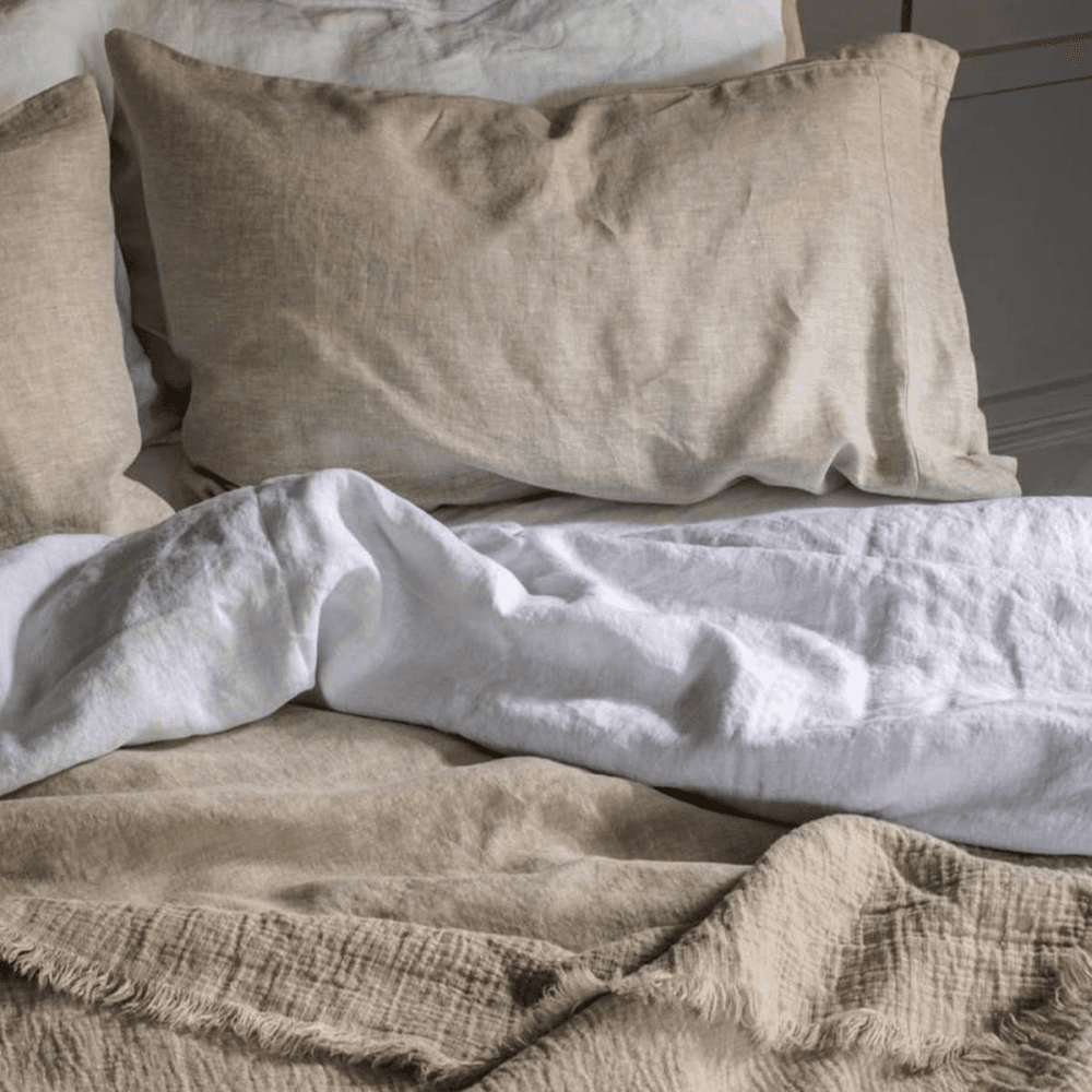 Linen Duvet Cover, Double, Oatmeal