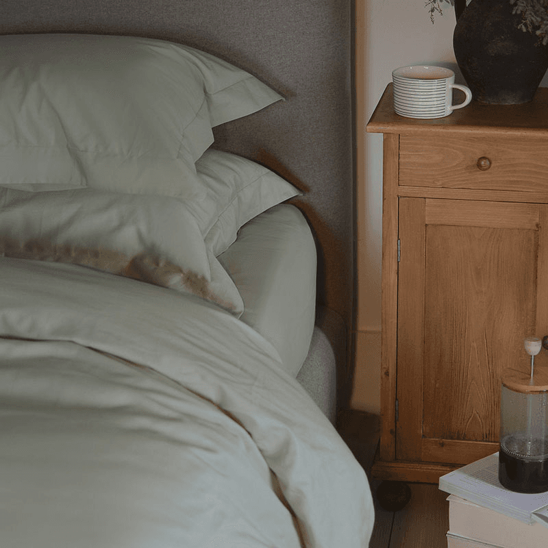 The Edged 300 Thread Count Oxford Border Duvet Cover, Double, Sage Green