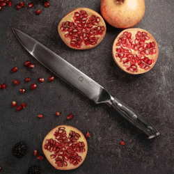 Image showing the Q30 Series Damascus Steel Carving Knife, 20cm, Black product.