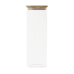 Image showing the Glass Food Storage With Bamboo Lid, 2.2L, Clear product.
