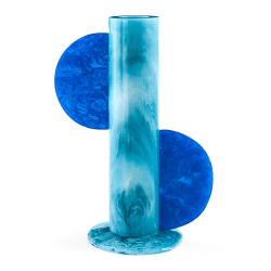 Image showing the Mustique Cylinder Vase, H31cm, Turquoise/Blue product.