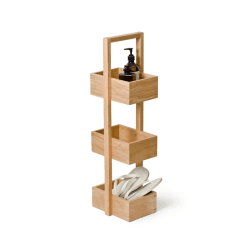 Image showing the Mezza 3 tier caddy, H84 x W22 x D26cm, Oak product.