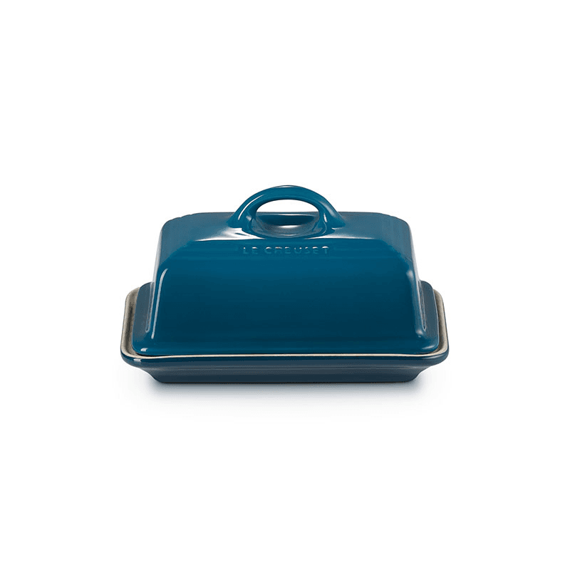 Stoneware Butter dish, 17cm, Deep Teal