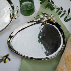 Image showing the Olive Serving Tray, L23 x W29cm, Silver product.