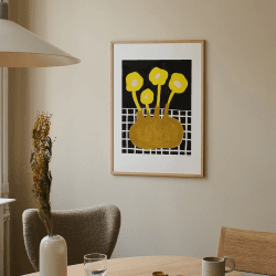 Image showing the Flowers in Brown Vase, Madelen Mollard Art Print, Multi product.