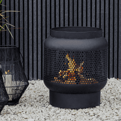 Image showing the Outdoor Buttermere Tall Basket Fire Pit, W45cm, Black product.