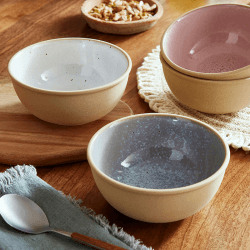 Image showing the Minerals Set of 4 Bowls, D15cm, Aqua product.