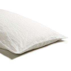 Image showing the Cotton Linen Mix Pillowcases, Standard, White product.