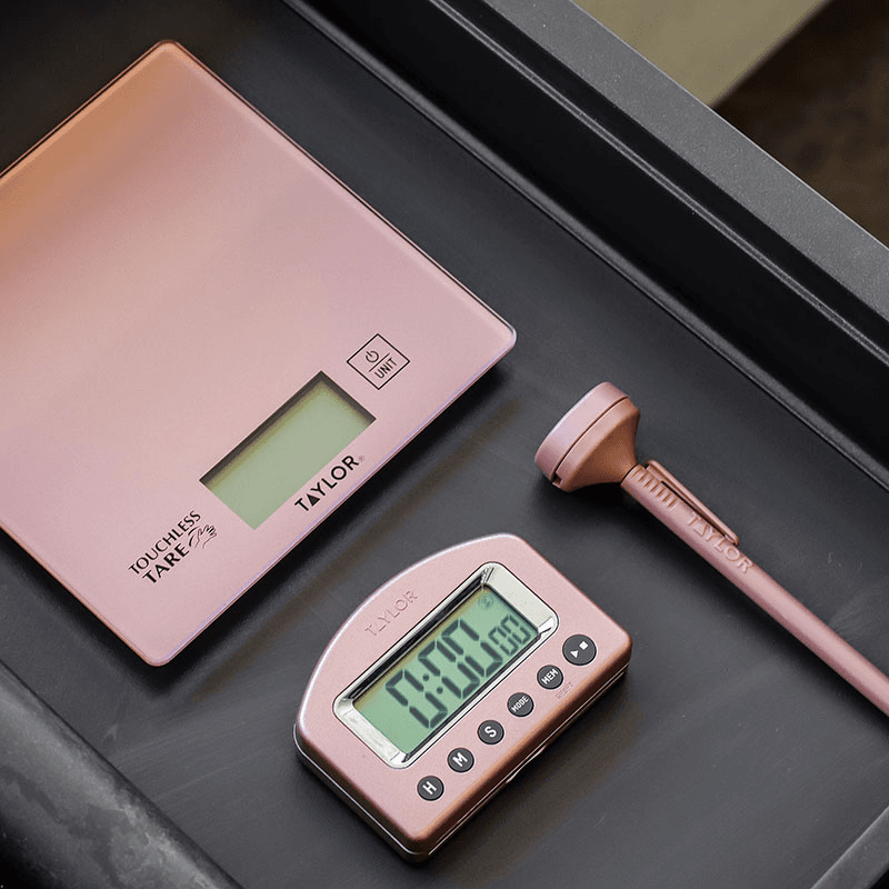 Weighing and Measuring Scale Set, Rose Gold