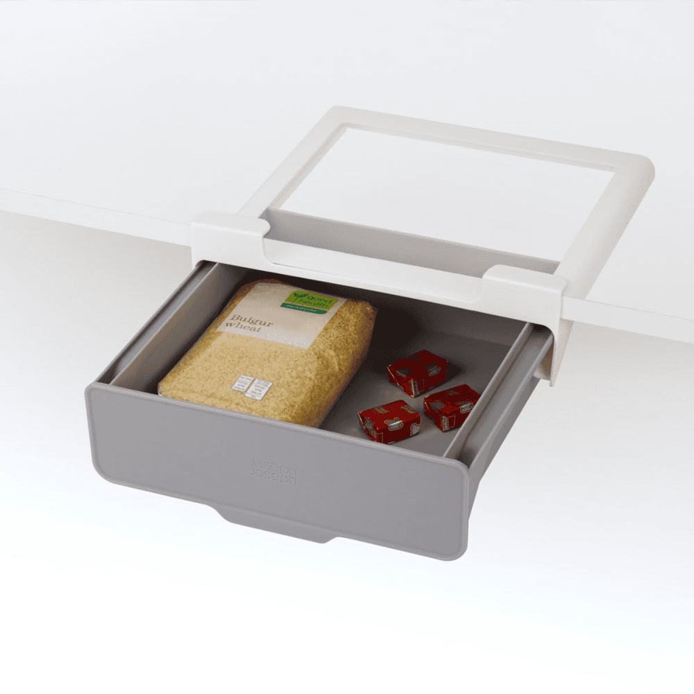 Undershelf drawer, H10 x W23.5 x D22.5cm, Dark Grey/ Grey
