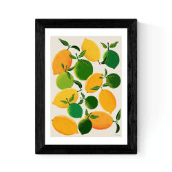Image showing the Leanne Simpson Lemons and Limes Print, Orange product.