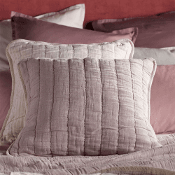 Image showing the Vivienne Cotton Quilted Cushion Cover, 50 x 50cm, Vintage Rose product.