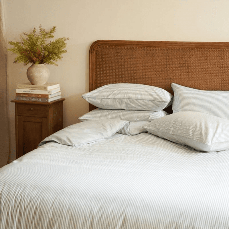 The Stripe 200 Thread Count Duvet Cover, Double, Blue