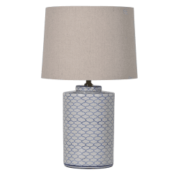 Image showing the Crackle lamp with shade, 66cm, blue and white product.
