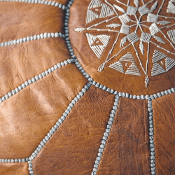 Image showing the Moroccan Pouffe Cover Tan, Tan product.