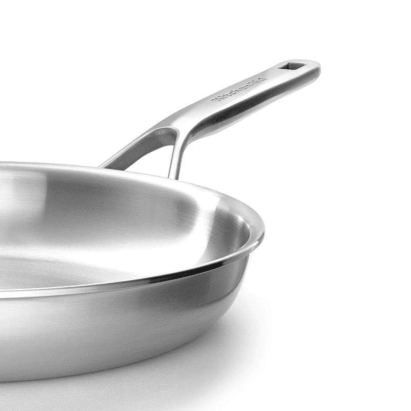 MultiPly Stainless Steel Open Frying Pan, 24cm, Silver