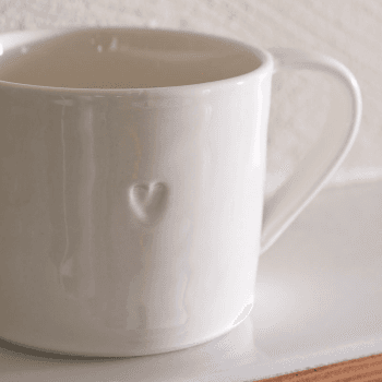 Image showing the Burnham Heart Mug, 350ml, White product.