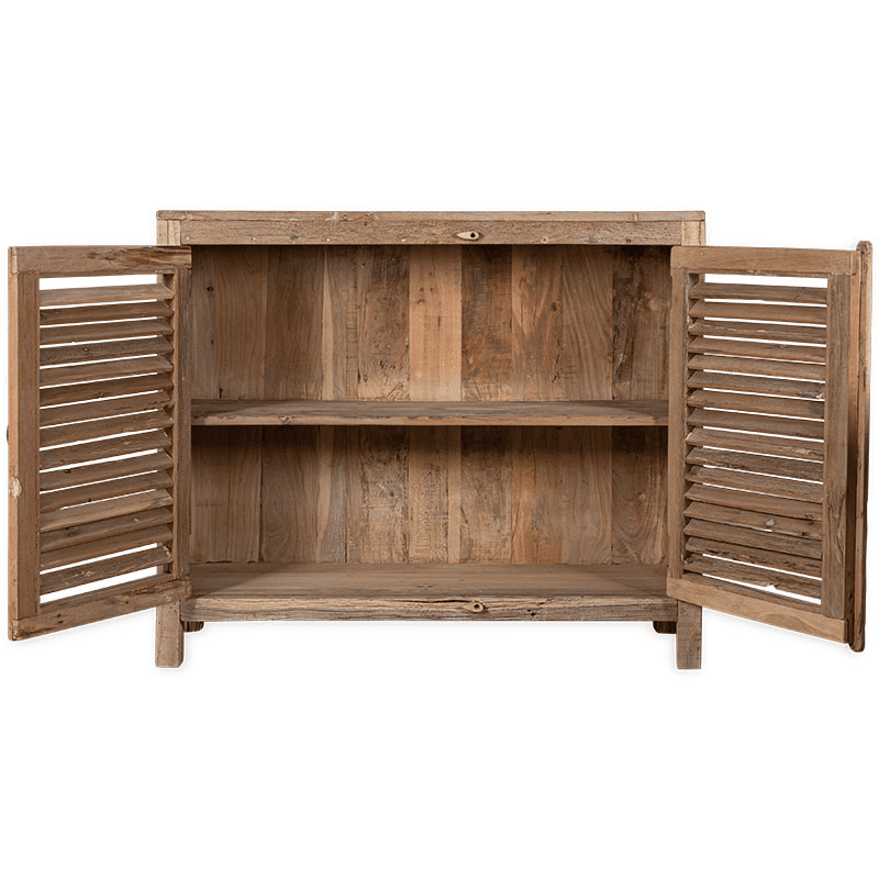 Ibo Reclaimed Wooden Slatted Sideboard, Natural