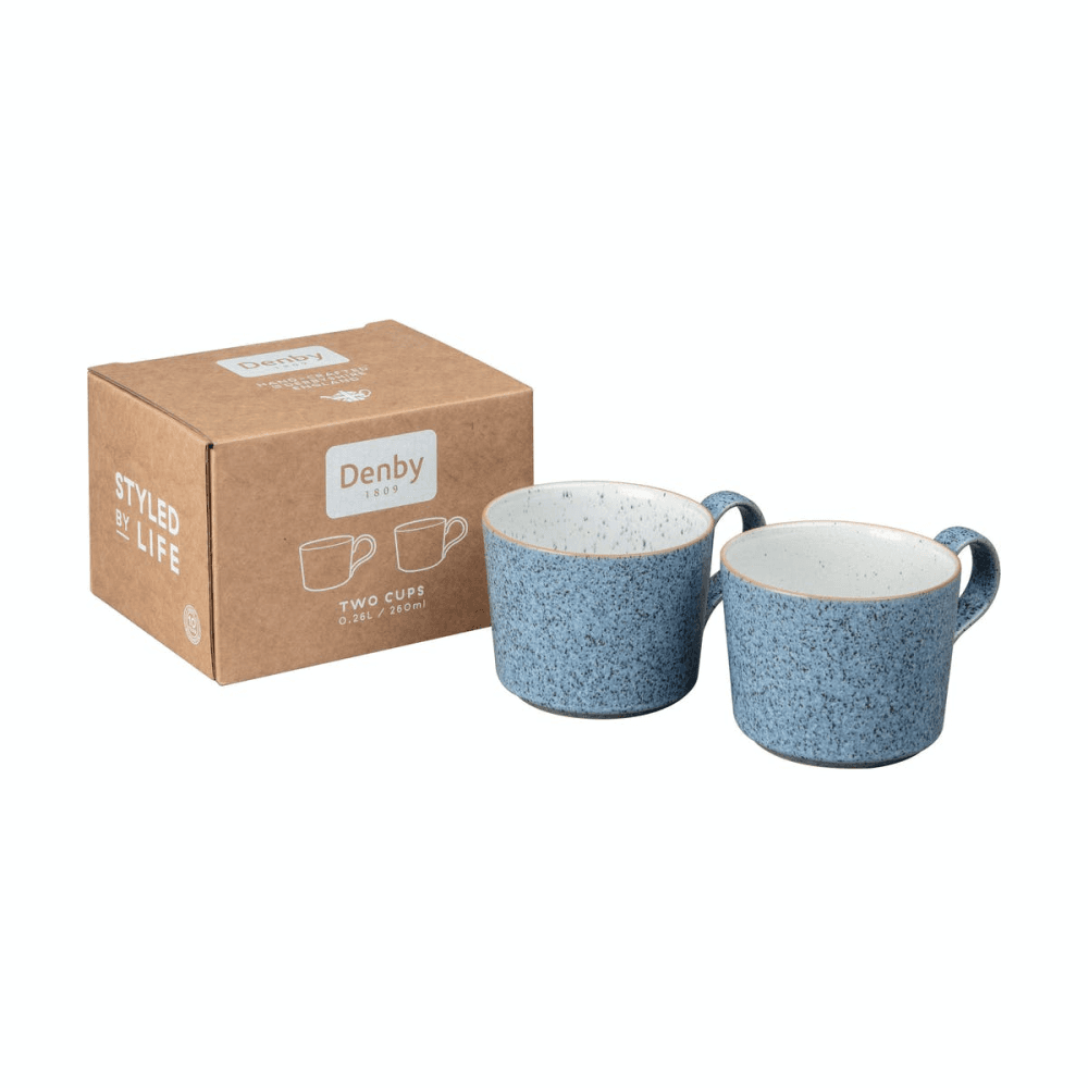 Studio Blue Pair of tea cups, H12.5cm - 26cl, Flint