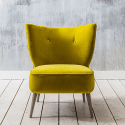 Image showing the Alpana Printed Yellow Velvet Cocktail Chair product.