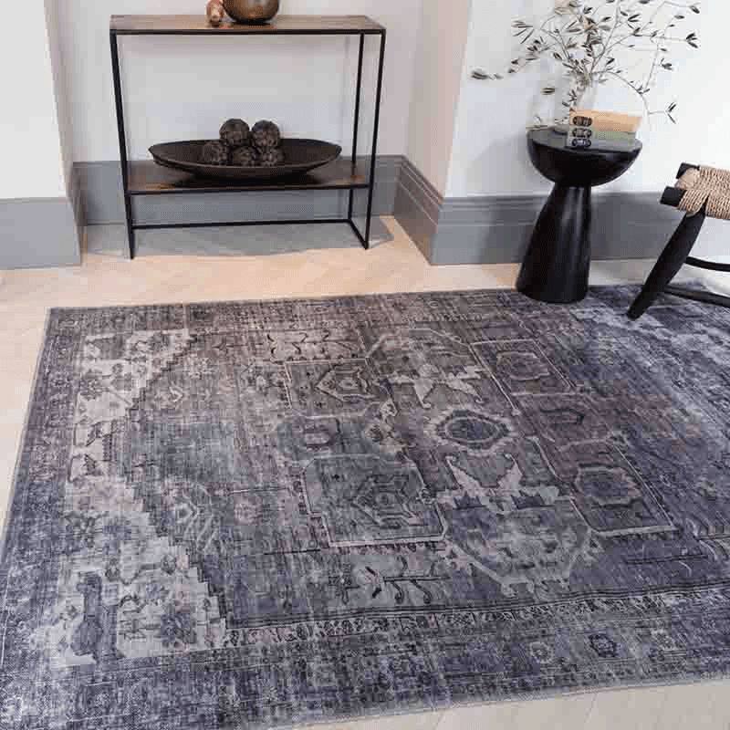 Kaya Traditional Classic Noor Rug, 120 x 170cm, Grey, Blue, Multi