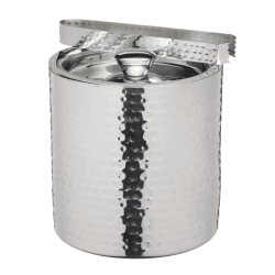 Image showing the Ice bucket with lid and tongs, 1.5 litre, hammered metal product.