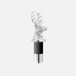 Image showing the Stag Head Silver Plated Bottle Stopper, 10 x 3.5cm, Silver product.