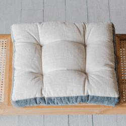 Image showing the Cushioned Seat Pad, L40 x W40cm, Natural and Grey product.