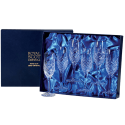Image showing the London Crystal Royal Scot Crystal London Crystal Champagne Flutes, Set of 6 product.