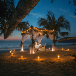 Image showing the Romantic Dinner on the Beach £100 product.