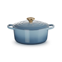 Image showing the Signature Cast Iron Round Casserole, 24cm, Chambray product.