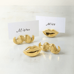 Image showing the Mr & Mrs Muse Set of 4 Place Card Holders, Gold product.