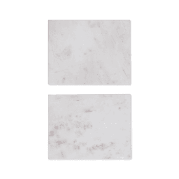 Image showing the Marble Set of 2 Placemats, 20 x 26cm, White product.