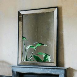 Image showing the Phillipe Antiqued Mirror, H110 x W85cm, Black / Gold product.