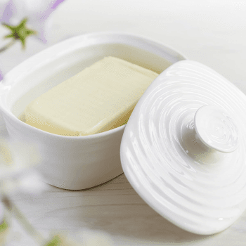 Image showing the Ceramics Covered butter dish, 15.5 x 12cm, White product.