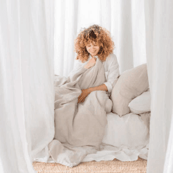 Image showing the Linen Super King Duvet Cover, Clay product.