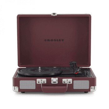 Image showing the Cruiser Deluxe Plus Portable Turntable, Burgundy product.