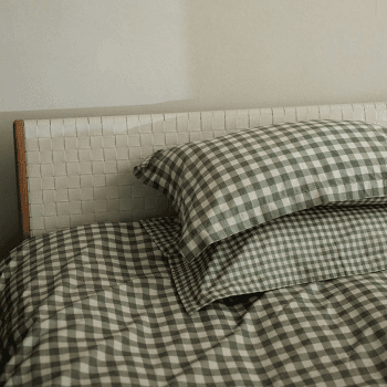 Image showing the Barton Gingham King Size Duvet Cover Set, Forest product.