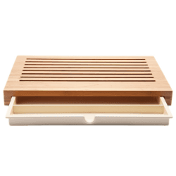 Image showing the Sbriciola by Anna & Gian Franco Gasparini Bread board with crumb catcher, Bamboo Wood product.