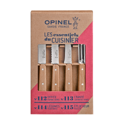 Image showing the Beechwood Kitchen Knife Set, Natural product.