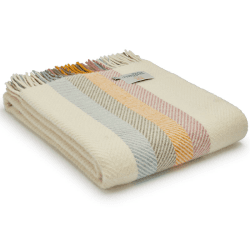 Image showing the Stripes Throw, 150 x 183cm, Primrose product.