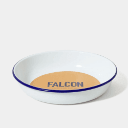 Image showing the Medium Salad Bowl, 26cm, White with Blue rim product.
