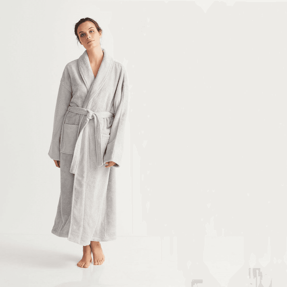 Classic Cotton Unisex robe, extra large, pearl grey