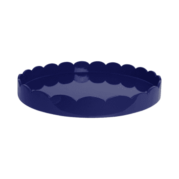 Image showing the Lacquered Scallop Round Tray D50cm, Navy product.
